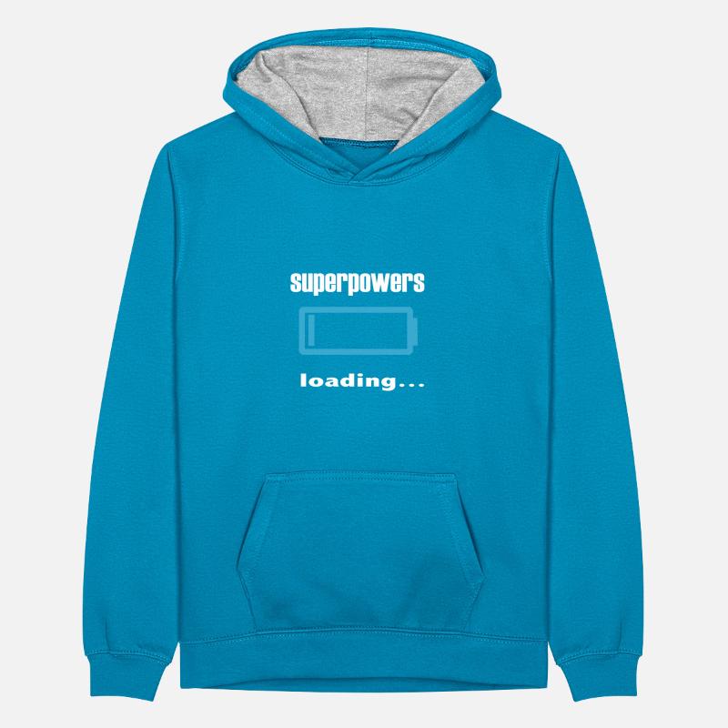 superpowers loading... Teenager Contrast Hoodie