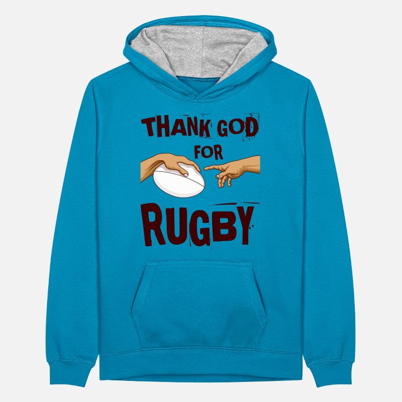 rugby Teenager Contrast Hoodie
