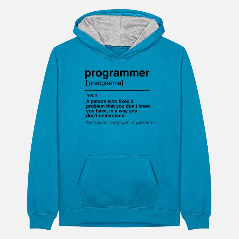 Lustig Software Entwickler Engineer Programmierer Teenager Kontrast-Hoodie