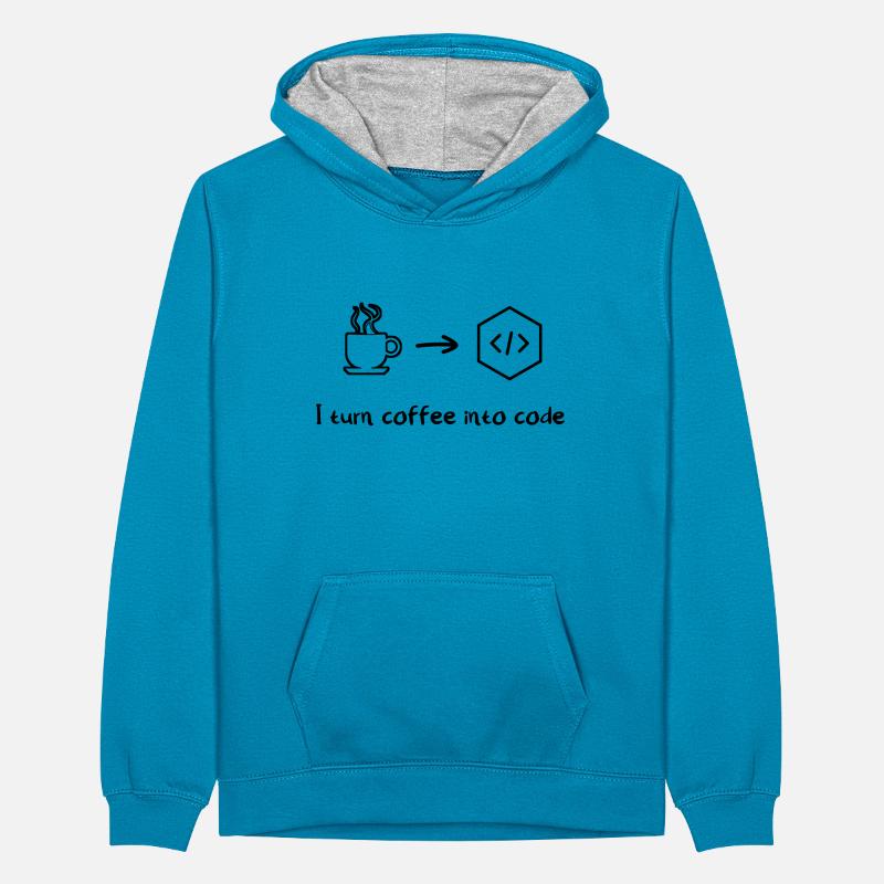 Kaffee Software Entwickler Engineer Programmierer Teenager Kontrast-Hoodie