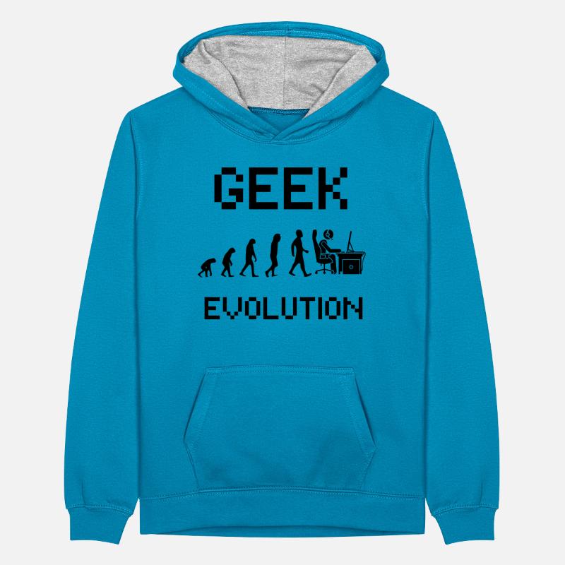 Geek evolution - Gamer evolution Teenager Kontrast-Hoodie