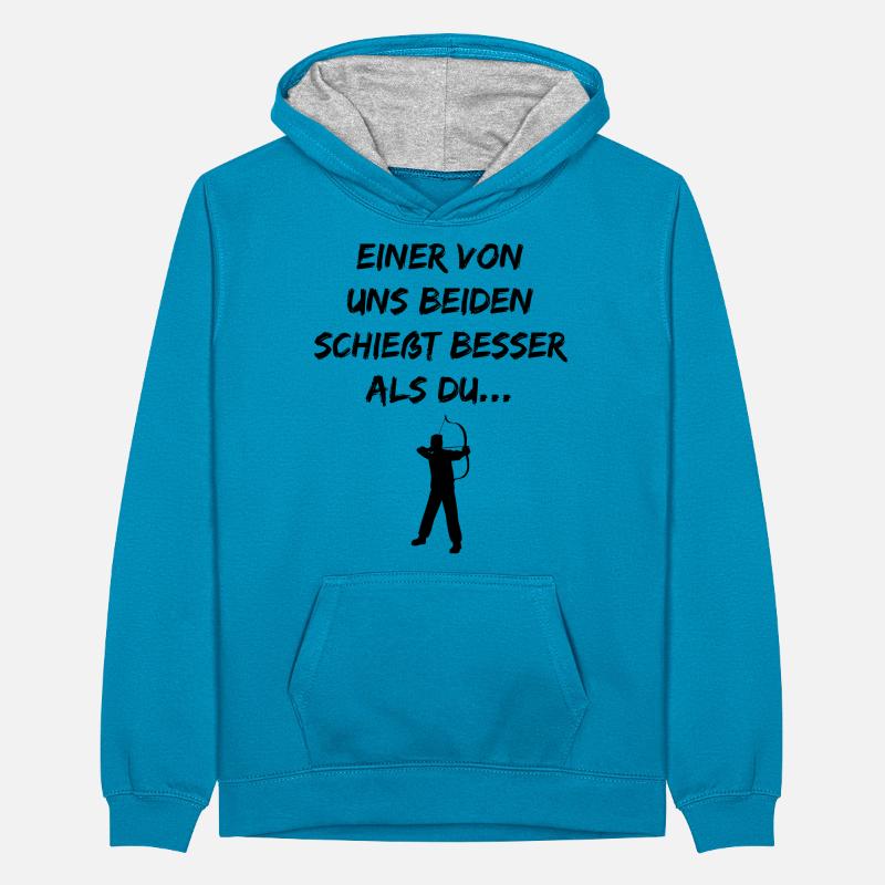 Bogenschießen Spruch Bogenschütze Geschenk Teenager Kontrast-Hoodie