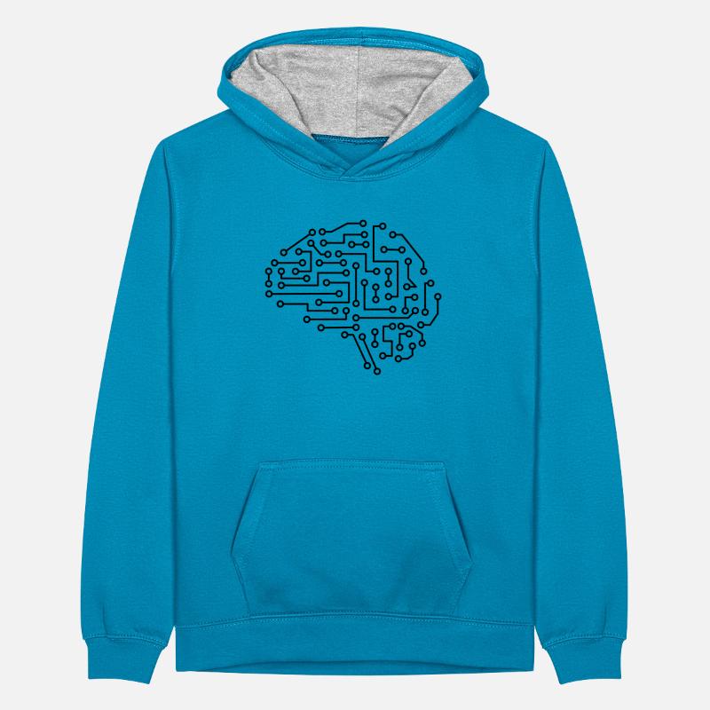Machine Learning KI Data Science Heartbeat Daten Teenager Kontrast-Hoodie