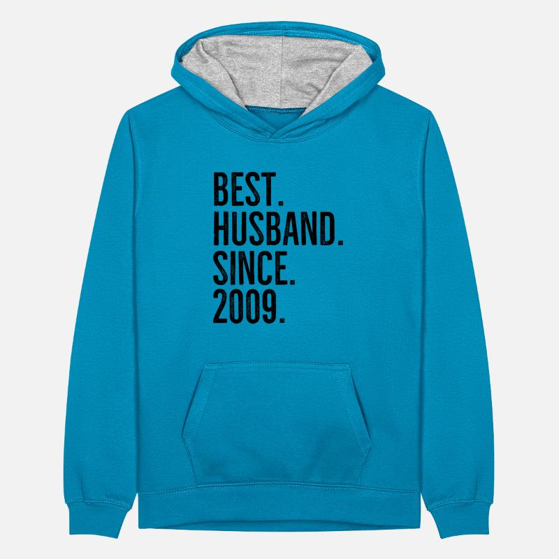 Bester Ehemann seit 2009 Teenager Kontrast-Hoodie