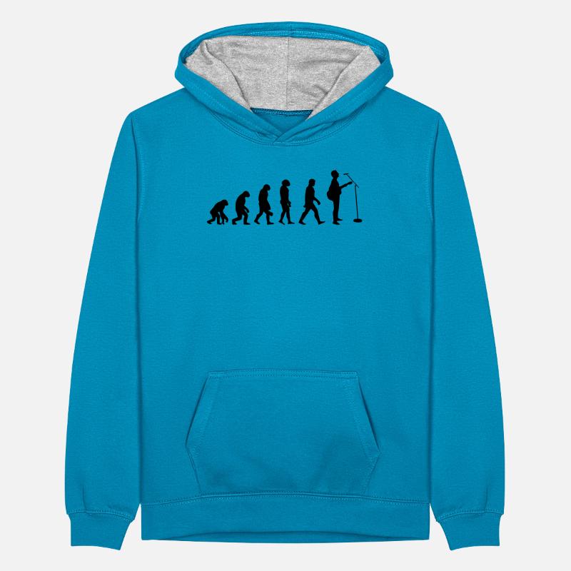Evolution der Gitarre Teenager Kontrast-Hoodie