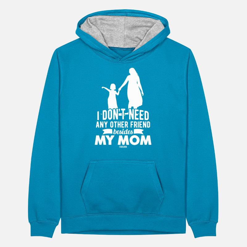 Mama Tochter Mädchen Muttertag Teenager Kontrast-Hoodie