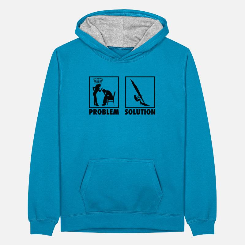 Windsurfing Windsurfer Statement Problem Solution. Teenager Contrast Hoodie