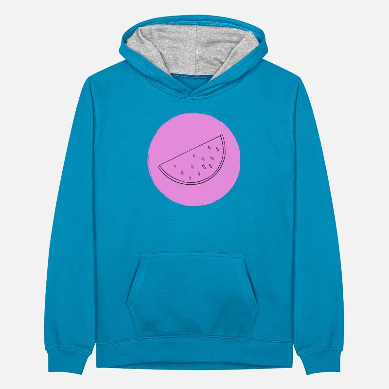 Pastèque Sweat à capuche contrasté Ado