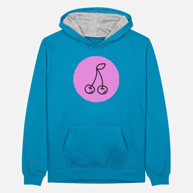 Kirsche Teenager Kontrast-Hoodie