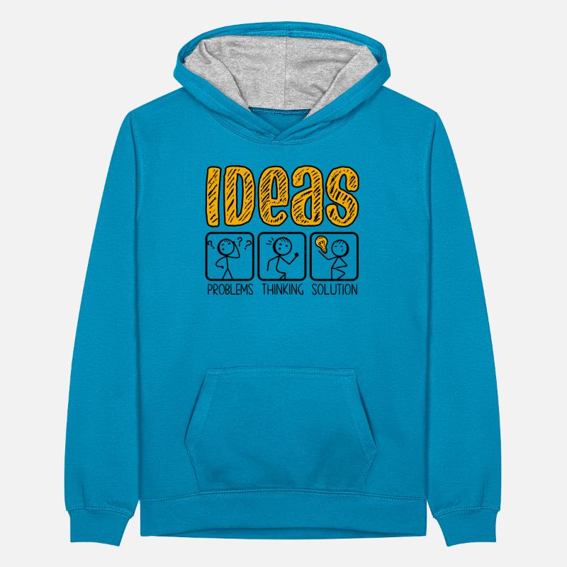 Problem Thinking Stick Figure Solution Thinker Teenager Contrast Hoodie