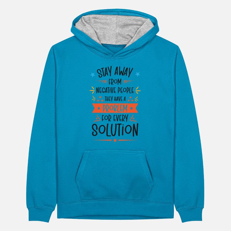 Problem Solution Critical Thinkers Positive Teenager Contrast Hoodie