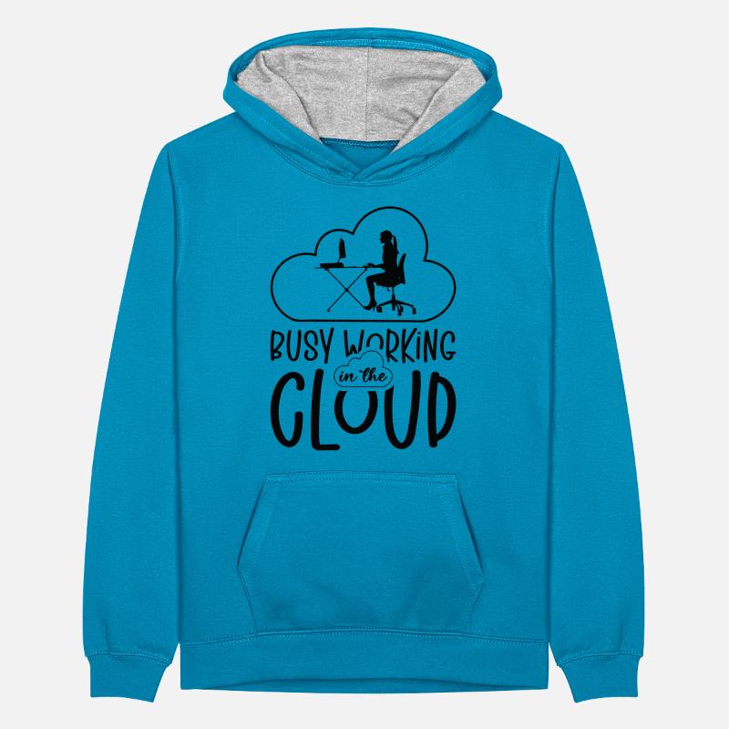 Cloud Computing Programmierer Kodierung Teenager Kontrast-Hoodie