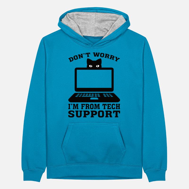 Technischer Support Computer Technik IT Software Teenager Kontrast-Hoodie