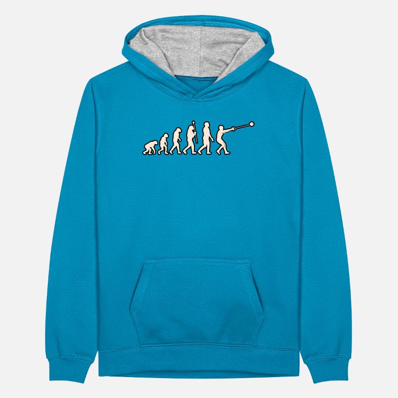 Evolution Des Hammerwerfens Teenager Kontrast-Hoodie