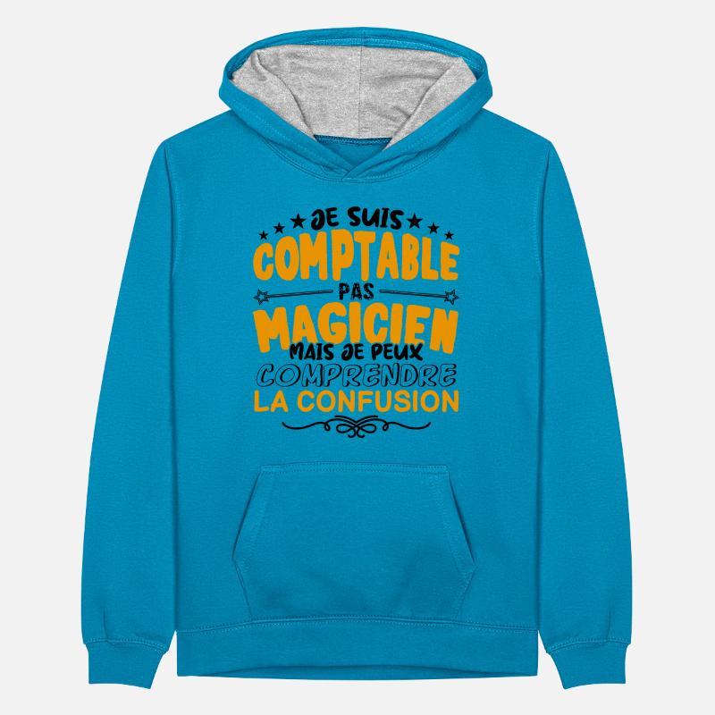 Comptable pas Magicien | le Meilleur Comptable ca Sweat à capuche contrasté Ado
