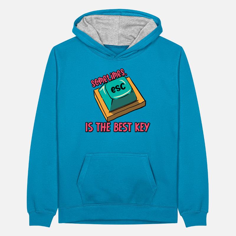Software Engineer Computer Key Programming Teenager Contrast Hoodie