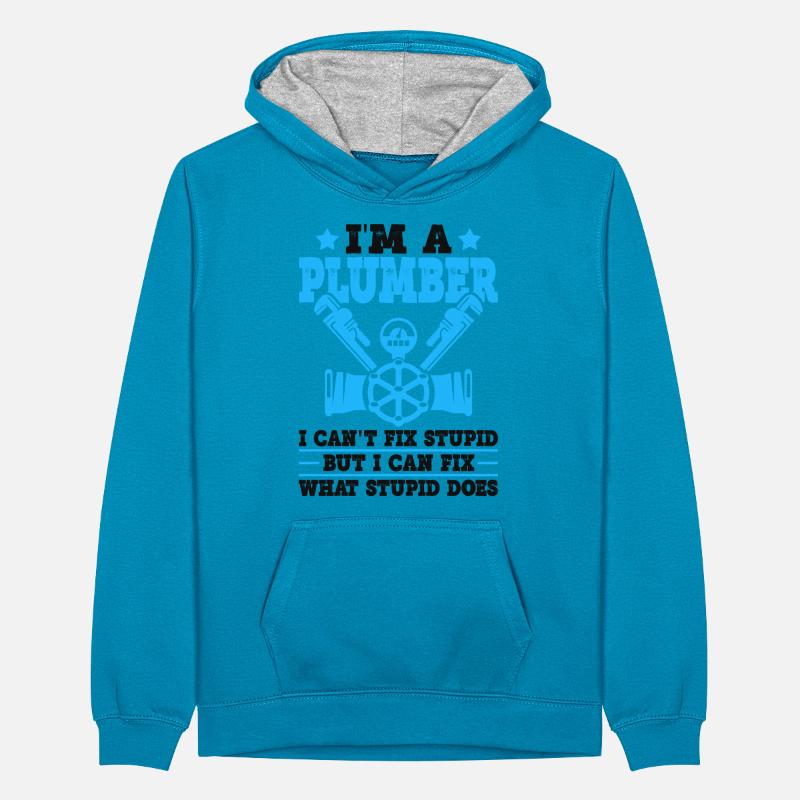 Lustiger Klempner Pipefitter Pipes Pipefitting Teenager Kontrast-Hoodie
