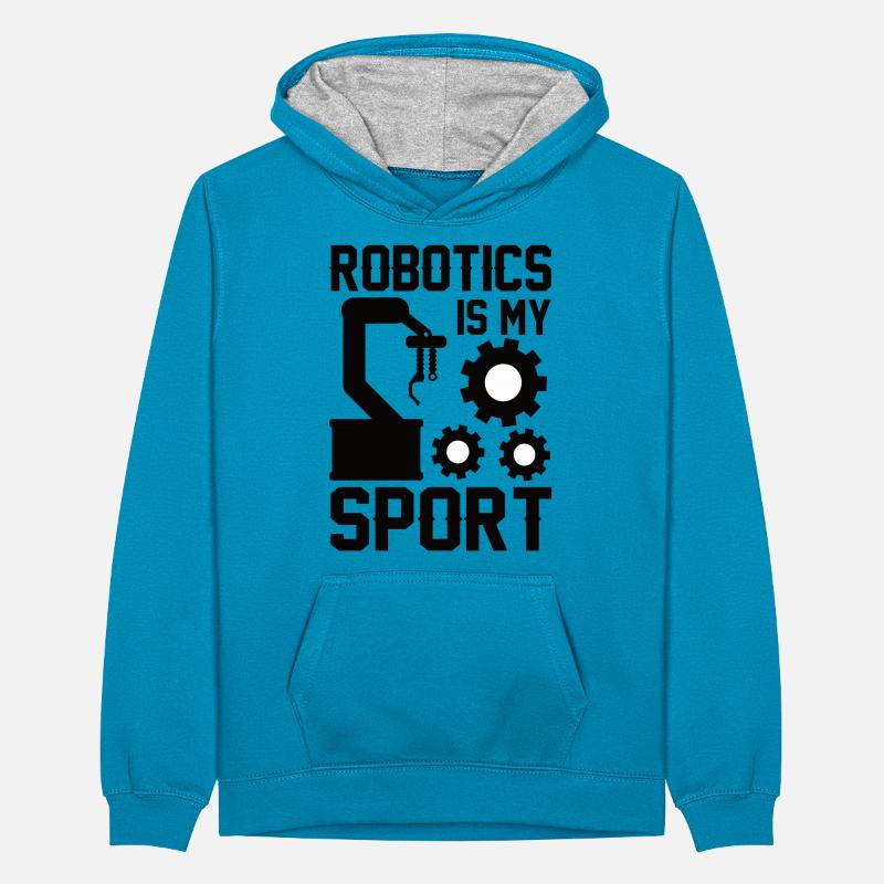 Robot Programmer Automation Technician Teenager Contrast Hoodie