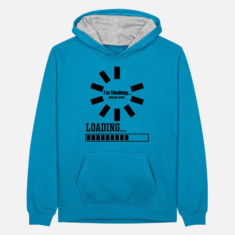 Im thinking please wait its Loading I Think Teenager Kontrast-Hoodie