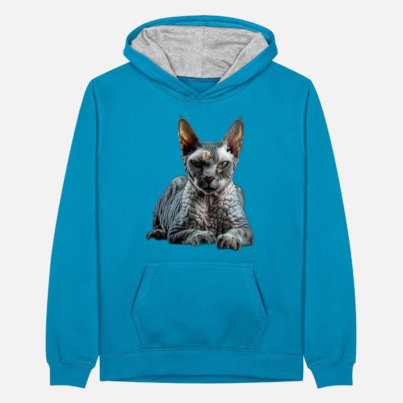 Devon Rex Sweat à capuche contrasté Ado