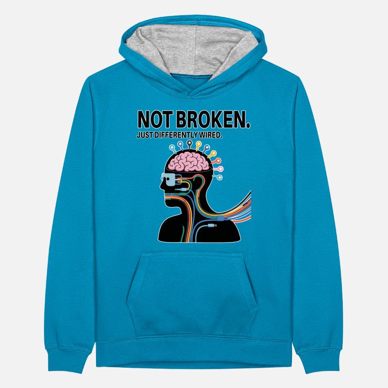 Pas cassé – juste câblé différemment Sweat à capuche contrasté Ado