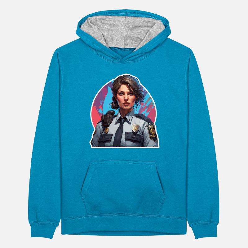 Polizei / Einsatz / Beruf / Job / Einsatzkräfte Teenager Kontrast-Hoodie