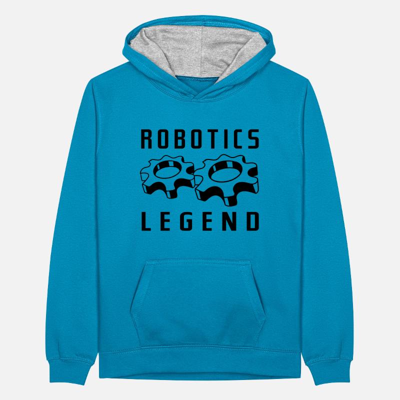 Robotics Legend Robot Engineer Mechanic Teenager Contrast Hoodie