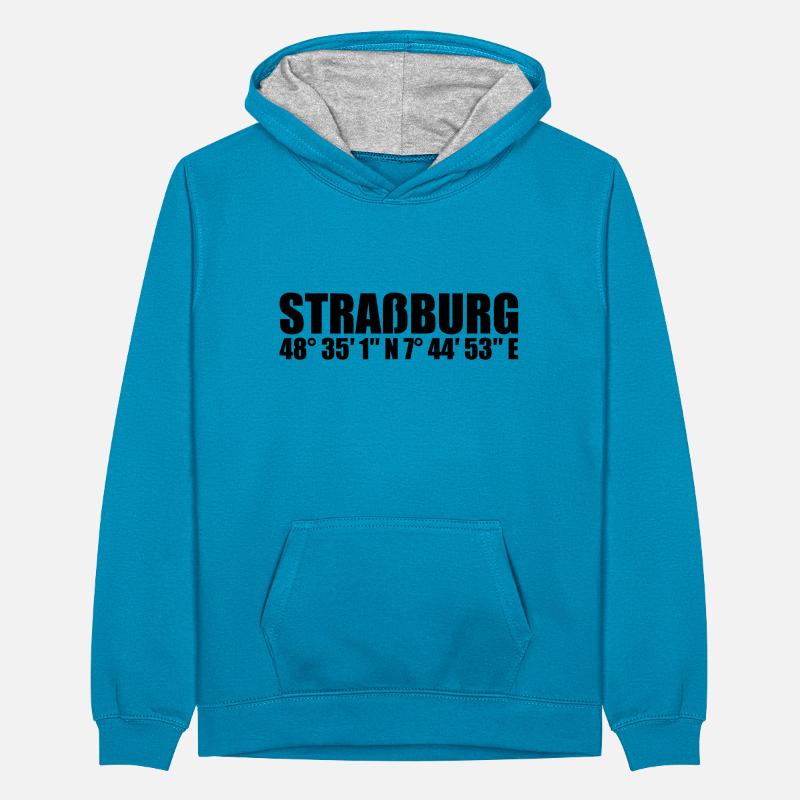 Strasbourg coordinates Teenager Contrast Hoodie