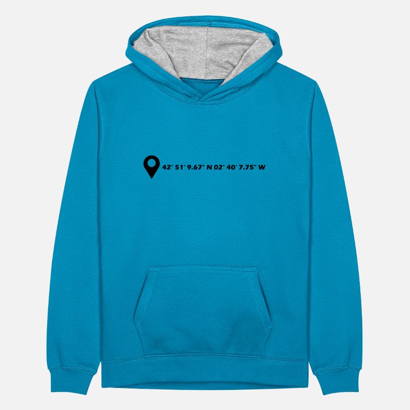 Vitoria-Gasteiz coordinates Teenager Contrast Hoodie