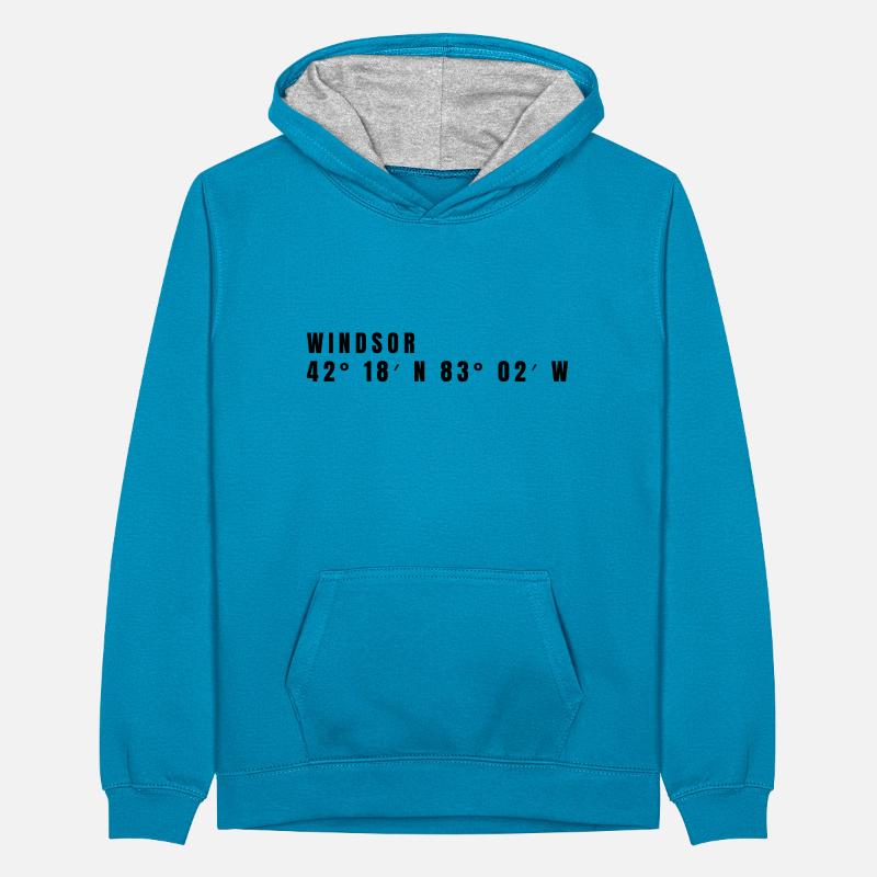 Coordonnées Windsor, Canada Sweat à capuche contrasté Ado