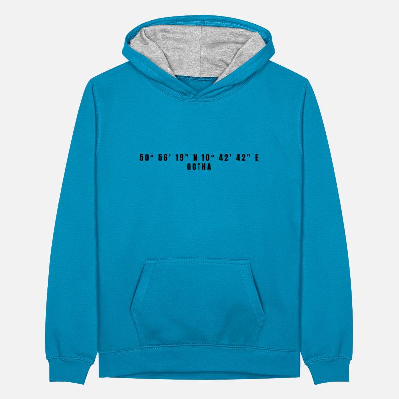 Gotha, Thuringia Coordinates Teenager Contrast Hoodie