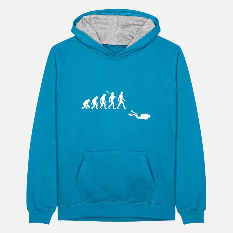 Evolution Tauchen Taucher Teenager Kontrast-Hoodie