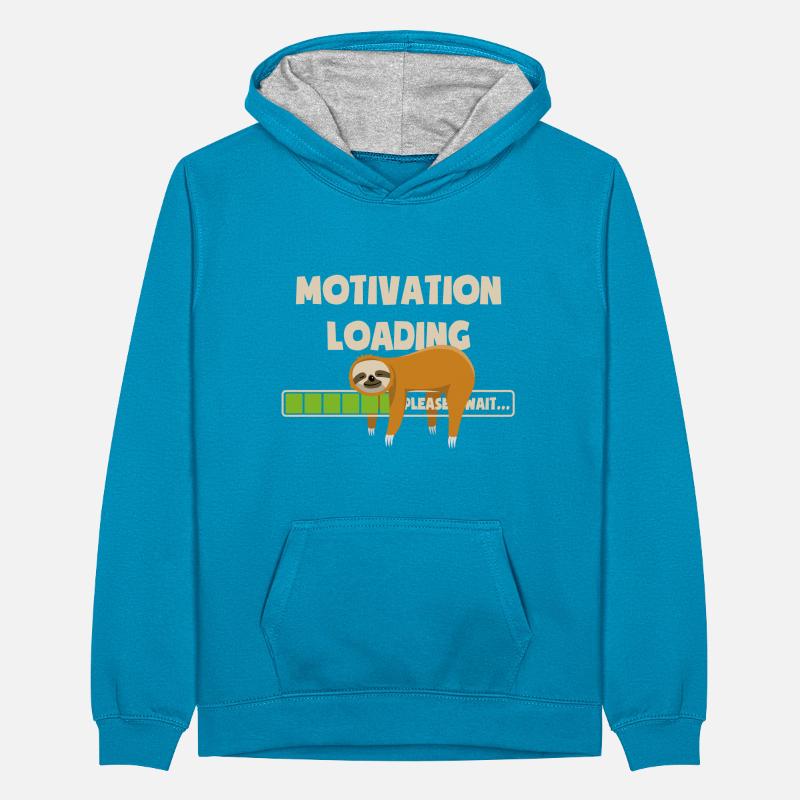 Sloth - Motivation is loading - please wait Teenager Contrast Hoodie