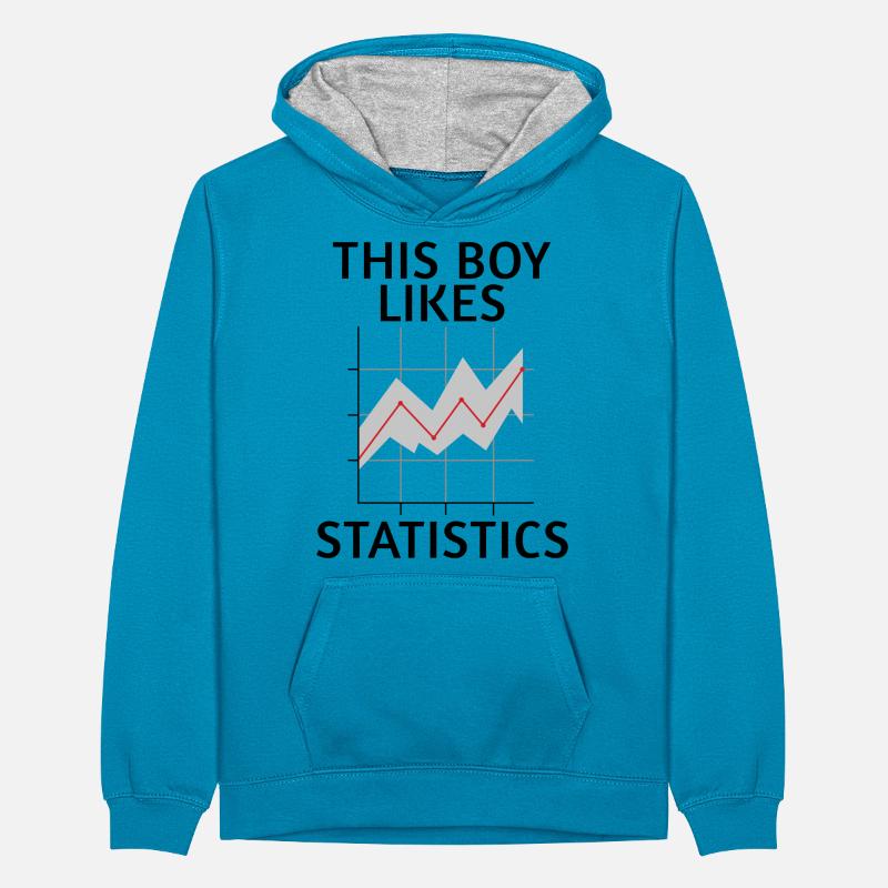 Boy Likes Statistics Data Analyst Science Teenager Contrast Hoodie