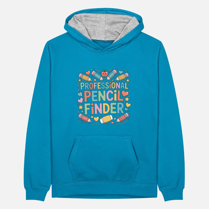 Elementary Teacher Professional Pencil Educator Teenager Contrast Hoodie