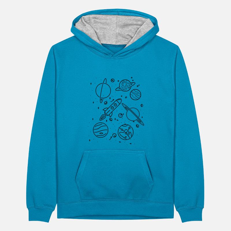 Weltall Teenager Kontrast-Hoodie