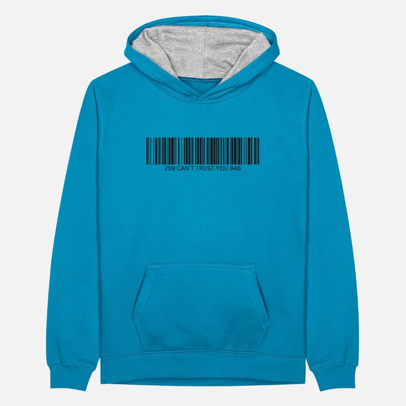 I Can't Trust You - Barcode Teenager Contrast Hoodie