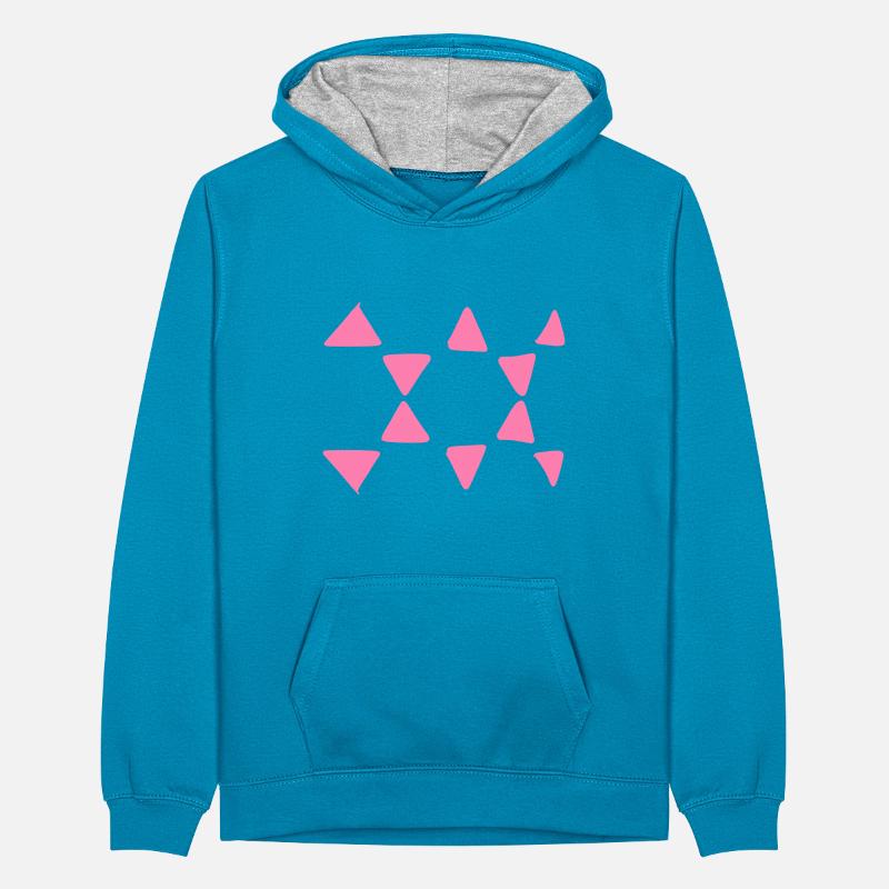 Triangular Pattern Triangular Shapes Teenager Contrast Hoodie