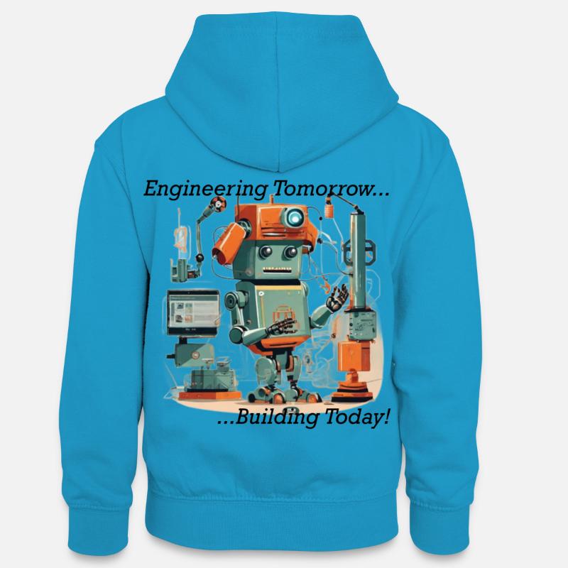 Cypher - Sweat à capuche contrasté Ado - bleu paon/gris chiné