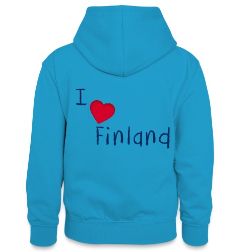 I Love Finland - Teinien kontrastivärinen huppari