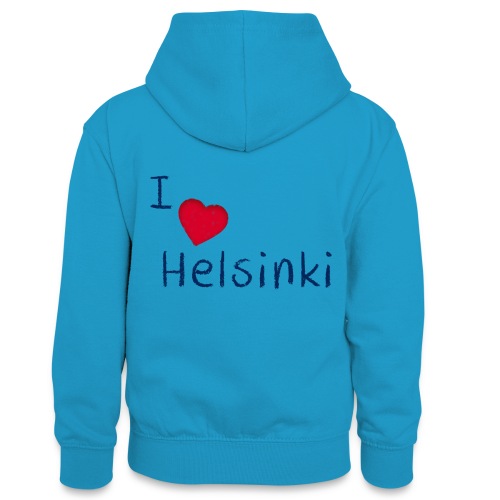 I Love Helsinki - Teinien kontrastivärinen huppari