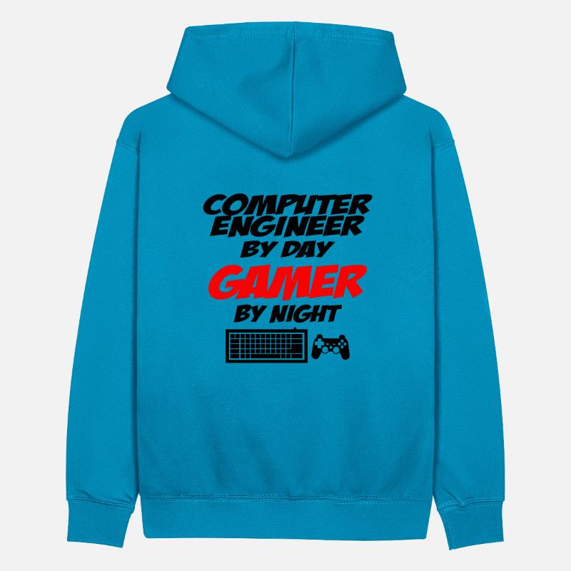 Computer Engineer Teenager Kontrast-Hoodie