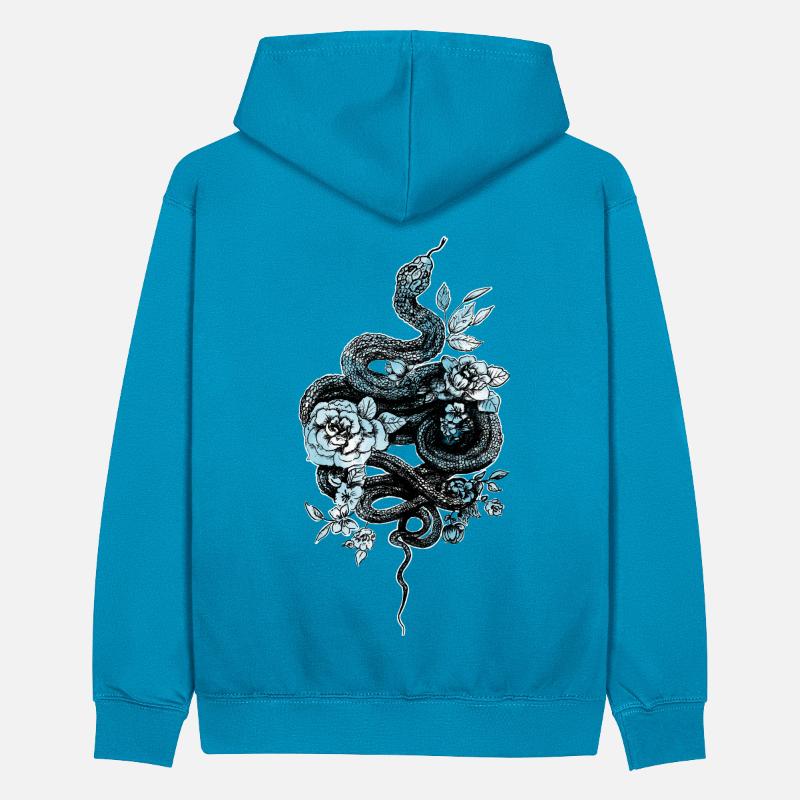 Serpent - Ball Python - Retro Tattoo Look Sweat à capuche contrasté Ado