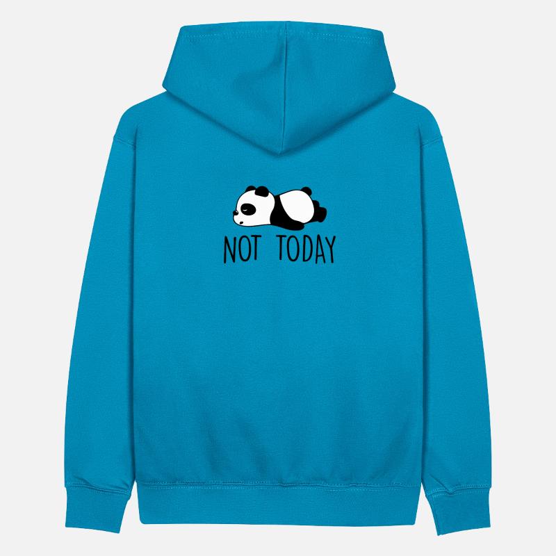 not today panda relax panda Teenager Contrast Hoodie