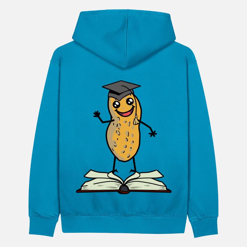 Peanut Scholar Student Learning Study High School Teenager Contrast Hoodie