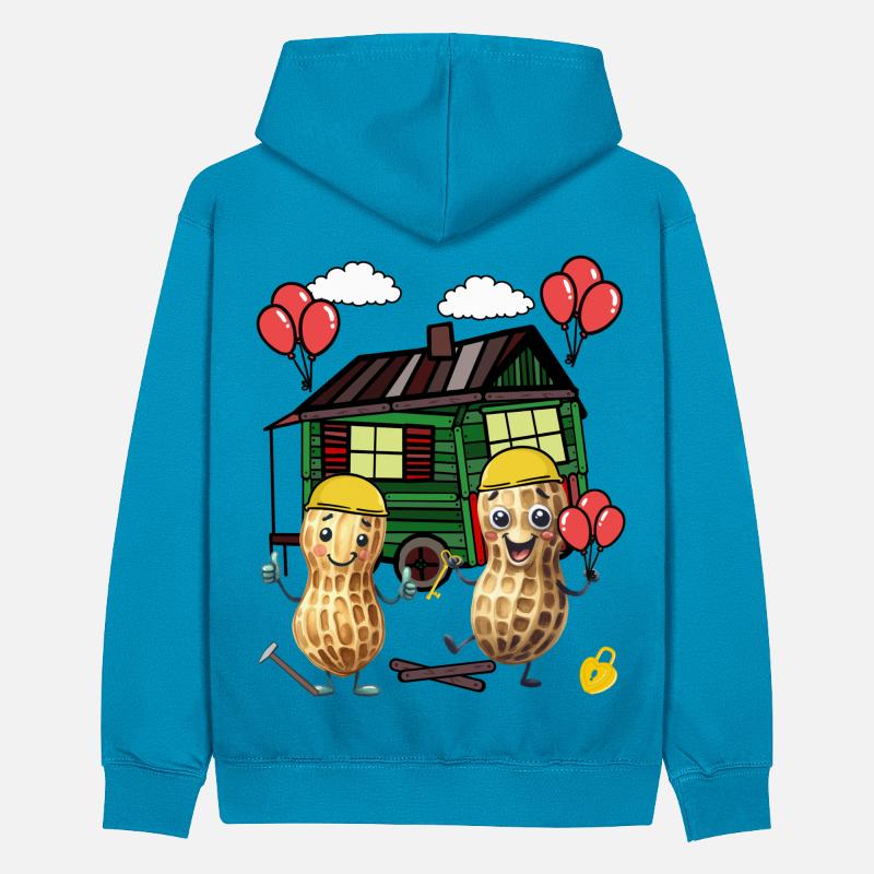 Peanuts Constructeur de maison Constructeur Remorque de construction Maison propre Maison Sweat à capuche contrasté Ado