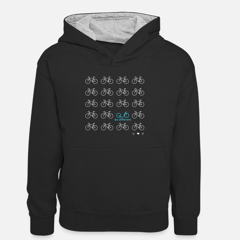 Be Different - Scooter blanc/turquoise - Sweat à capuche contrasté Ado - noir/gris chiné