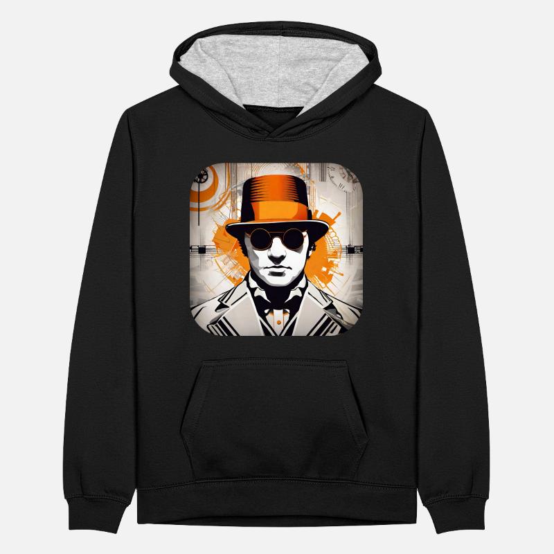 Cool Steampunk Design Sweat à capuche contrasté Ado