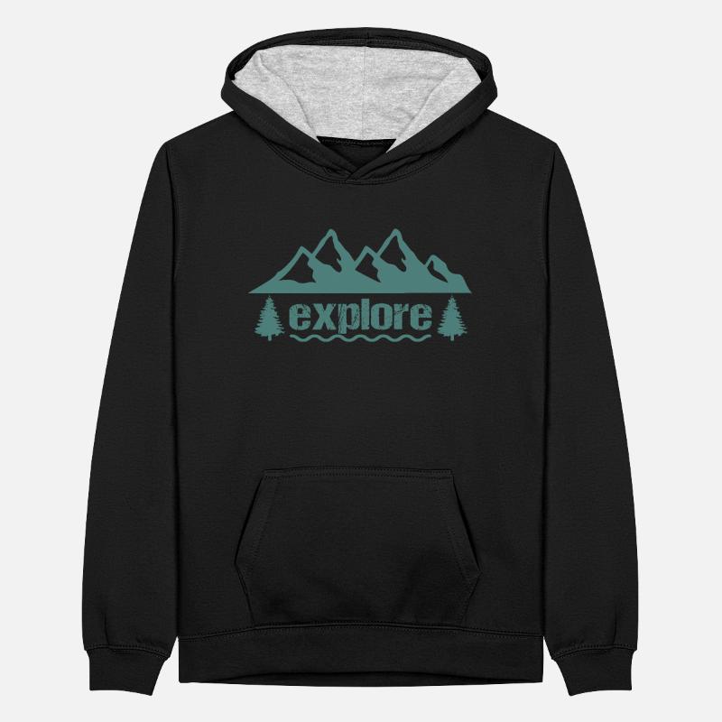 explore Teenager Contrast Hoodie