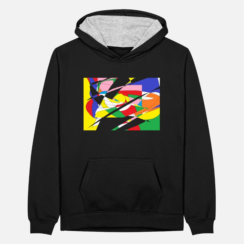 Pattern Teenager Contrast Hoodie